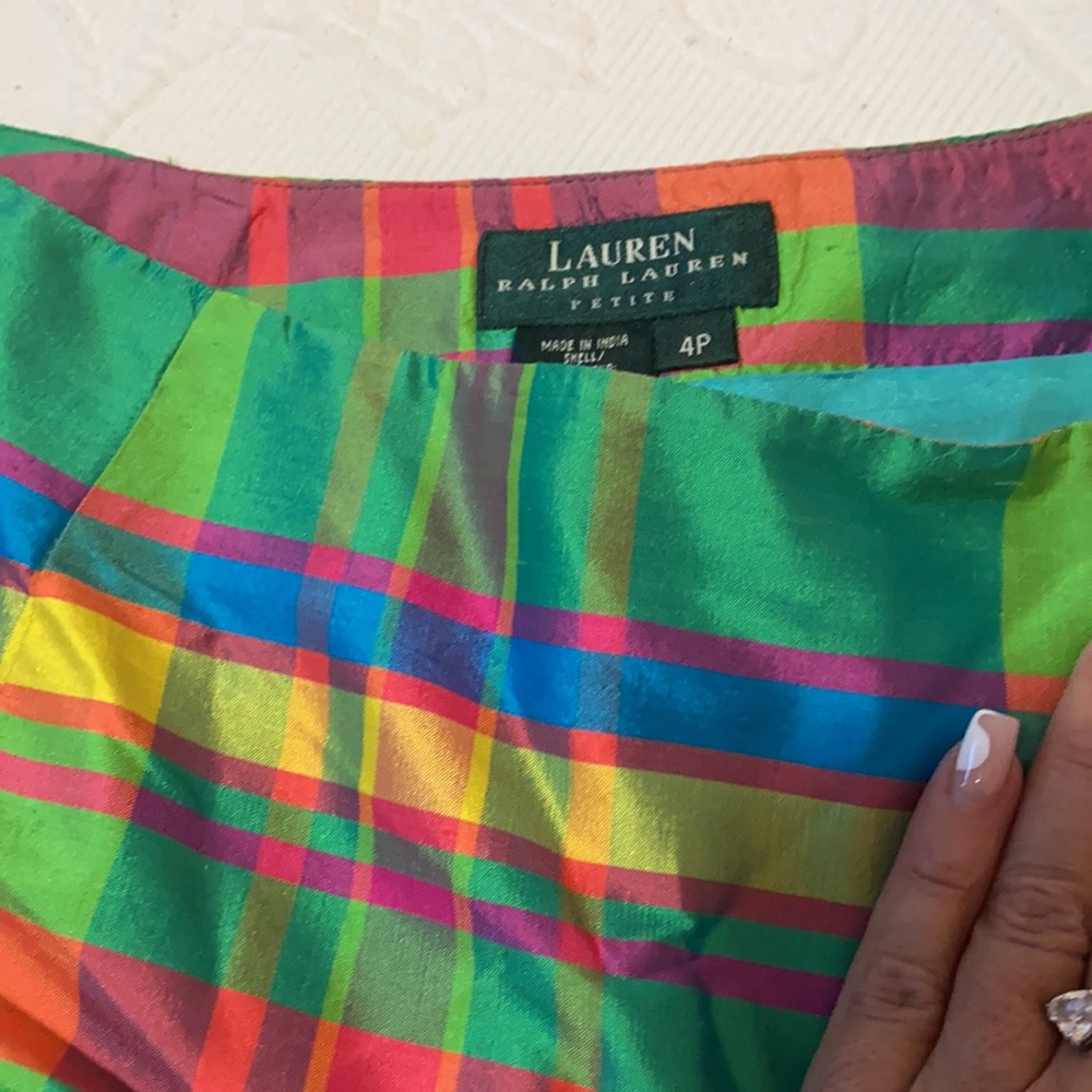 Ralph Lauren silk plaid skirt 4p